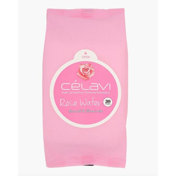 K-Care Celavi Makeup Remover Cleansing Wipes 30 pc per pack*Rose Water*2 pack - Picture 1 of 1